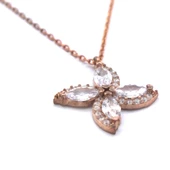 Zirkon Taşlı Çiçek Rose Gümüş Kolye GK-223 thumbnail 3