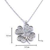 Zirkon Taşlı Yonca Gümüş Kolye GK-220 - 4