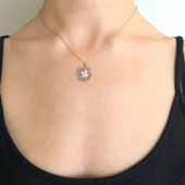 Zirkon Taşlı Yonca Gümüş Kolye GK-220 - 2