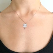 Zirkon Taşlı Yonca Gümüş Kolye GK-217 thumbnail 2