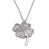 Zirkon Taşlı Yonca Gümüş Kolye GK-217 thumbnail 1