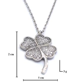 Zirkon Taşlı Yonca Gümüş Kolye GK-217 thumbnail 4