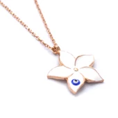 Beyaz Çiçek Rose Gümüş Kolye GK-212 thumbnail 4