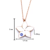 Beyaz Çiçek Rose Gümüş Kolye GK-212 thumbnail 2