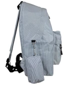 Yuga Kanvas Sırt Çantası Beyaz Çizgili thumbnail 2