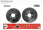 (DF4382) ÖN FREN AYNASI R9-R11-R19 CLIO I-II-MGN I(96/9.99)TWNG 1.2 96=(238x12x4DL) - 1
