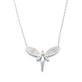 Beyaz Gümüş Melek Kolye GK-104 thumbnail 2