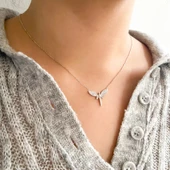 Beyaz Gümüş Melek Kolye GK-104 thumbnail 3