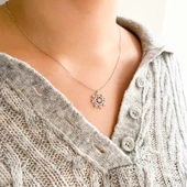 925 Ayar Gümüş Kar Tanesi Zirkon Taşlı Kolye GK-109 thumbnail 2