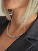 Zırh Örgü Model Çelik Zincir Dokuma Kolye thumbnail 1