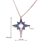 Yıldız Zirkon Taşlı Rose Gümüş Kolye GK-190 thumbnail 3