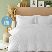 Karaca Home Back to Basic %100 Pamuk King Size Nevresim Takımı Beyaz - 1