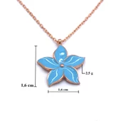 Mavi Çiçek Rose Gümüş Kolye GK-210 thumbnail 2