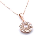 Baget Zirkon Taşlı Rose Gümüş Kolye GK-148 thumbnail 3