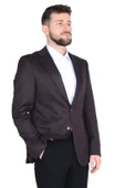 Cengiz İnler Dokulu Mono Yaka Çift Düğme Erkek Ceket - 1