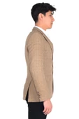 Cengiz İnler Mono Yaka Çift Düğme Ekose Slim Fit Erkek Ceket - 8