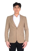 Cengiz İnler Mono Yaka Çift Düğme Ekose Slim Fit Erkek Ceket - 5