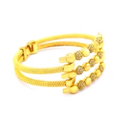 Kaburga Bilezik 22 Ayar Altın Kaplama Dorika Toplu Kelepçe BLZ-542 - 7