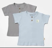 Bebek 2'li Tişört, %50 Bambu - %50 Organik Pamuk, Bebek ve Yenidoğan Serisi - CSYB9023 - 2