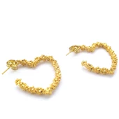 Altın Kaplama Küpe Kalpli Kadın Halka Model UNK-763 thumbnail 5