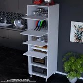 Modilayn SİLVA 59,6 x 226,4 x 56 cm 4 Kapaklı Ankastre Fırın Ve Mutfak dolabı - 3