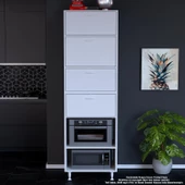 Modilayn SİLVA 59,6 x 226,4 x 56 cm 4 Kapaklı Ankastre Fırın Ve Mutfak dolabı - 2