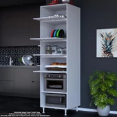 Modilayn SİLVA 59,6 x 226,4 x 56 cm 4 Kapaklı Ankastre Fırın Ve Mutfak dolabı - 1