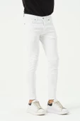 Erkek Sknny Fit Jogger Kot Pantolon Beyaz - 3