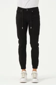 Erkek Lastikli Sknny Fit Kot Pantolon Siyah - 6