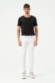 Erkek Sknny Fit Jogger Kot Pantolon Beyaz - 6
