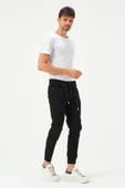Erkek Lastikli Sknny Fit Kot Pantolon Siyah - 4