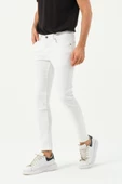 Erkek Sknny Fit Jogger Kot Pantolon Beyaz - 9