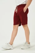 Erkek Regular Fit 3 İplik Kumaş Şort Bordo - 3