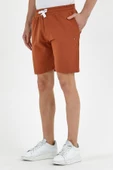 Erkek Golf Nakışlı 2 İplik Şort Taba - 11