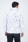 Erkek Reglan Kol Dijital Baskılı Mont Beyaz - 5