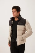 Dik Yaka Regular Fit Erkek Şişme Mont Taş - 2