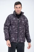 Erkek Reglan Kol Dijital Baskılı Mont Siyah - 9