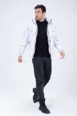 Erkek Reglan Kol Dijital Baskılı Mont Beyaz - 4