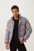 Erkek Regular Fit Şişme Mont Gri - 1
