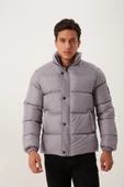 Erkek Regular Fit Şişme Mont Gri - 3