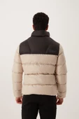 Dik Yaka Regular Fit Erkek Şişme Mont Taş - 12