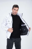 Erkek Reglan Kol Dijital Baskılı Mont Beyaz - 2