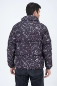 Erkek Reglan Kol Dijital Baskılı Mont Siyah - 10
