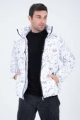 Erkek Reglan Kol Dijital Baskılı Mont Beyaz - 6