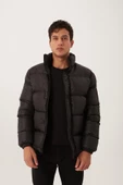 Erkek Regular Fit Şişme Mont Siyah - 12