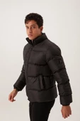 Erkek Regular Fit Şişme Mont Siyah - 3