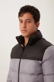 Dik Yaka Regular Fit Erkek Şişme Mont Gri - 2