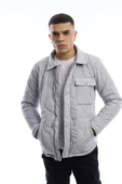 Erkek Regular Fit Kapitone Mont Gri - 1