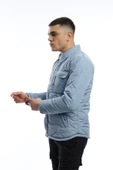 Erkek Regular Fit Kapitone Mont Mavi - 4