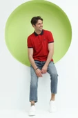 Erkek Regular Kalıp Polo Yaka T-Shirt  Kırmızı - 9